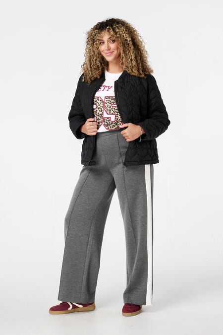 Pantalones anchos con raya en contraste Pantalones anchos con raya en contraste