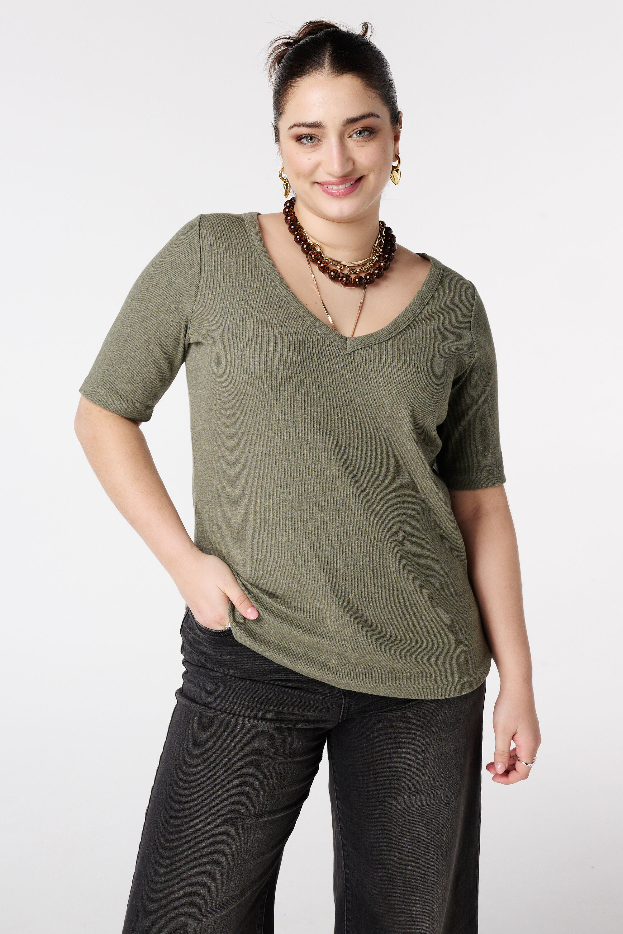 Top de canal&eacute; con escote en V