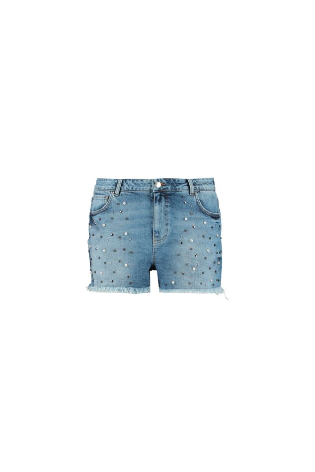 Shorts vaqueros con tachuelas image number 1