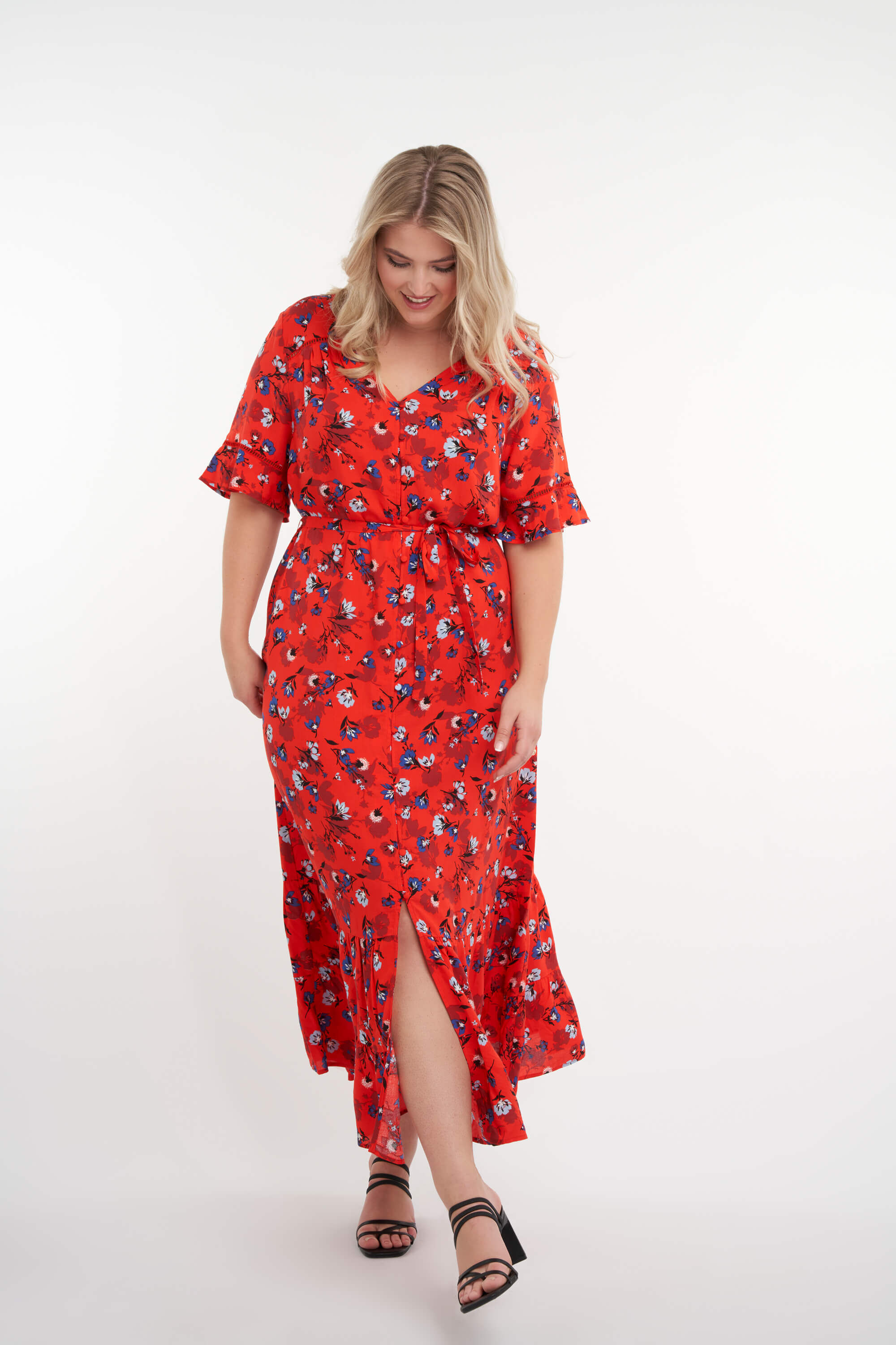 Vestido largo con estampado  image number 6