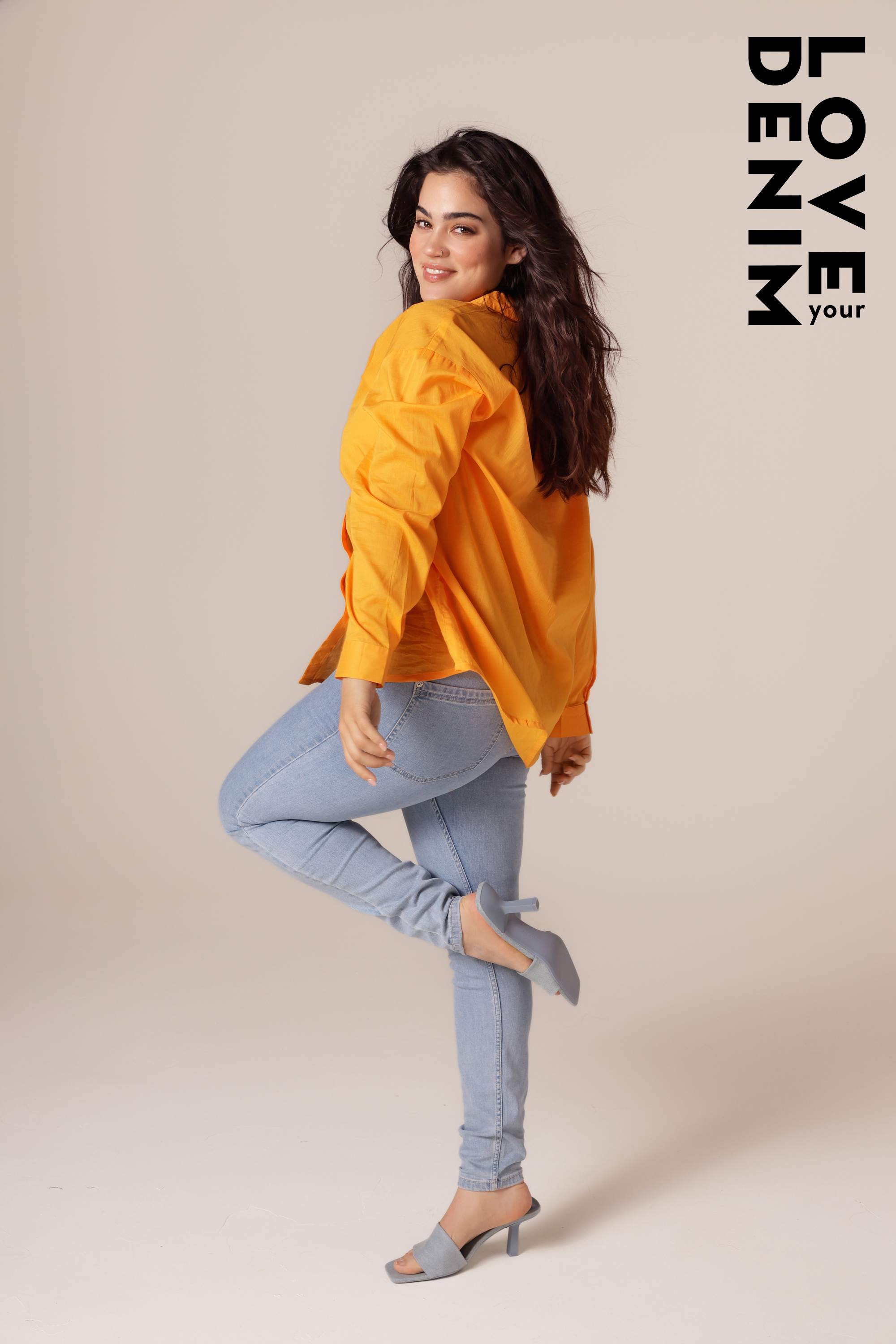 Mujeres Vaqueros de corte pitillo y talle alto Bleached Denim en MS