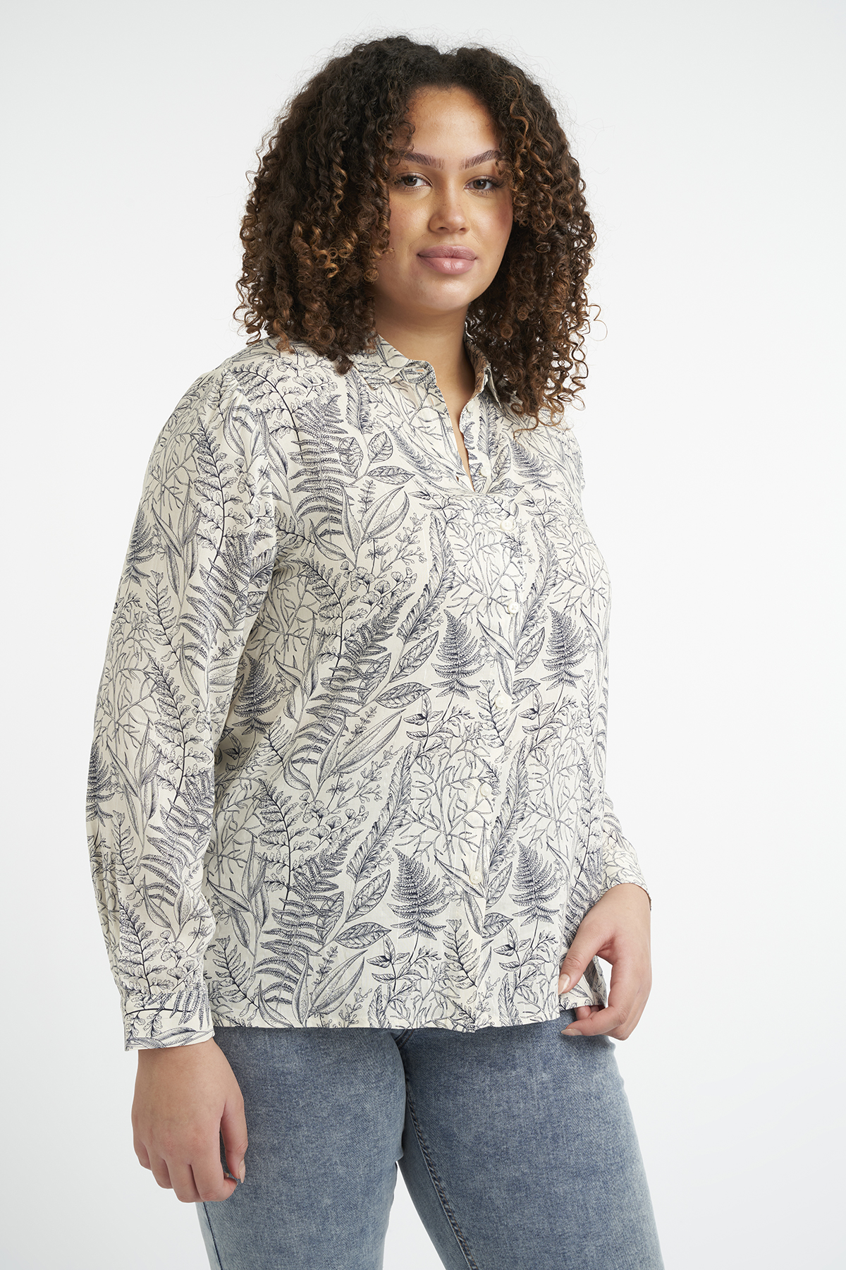 5} Blusa con estampado y lurex | Official MS Mode® online store