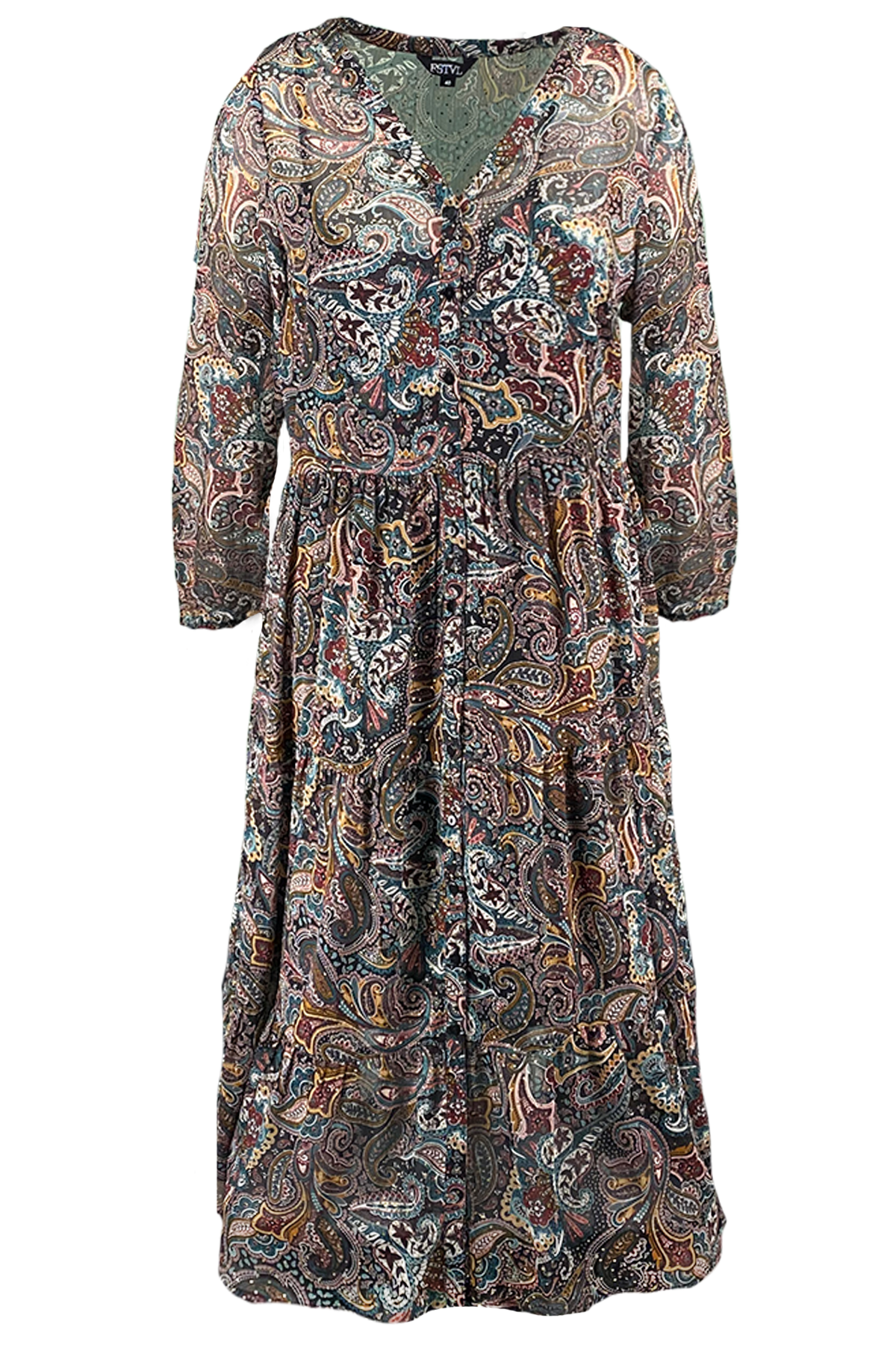 Maxi vestido con estampado paisley image number null