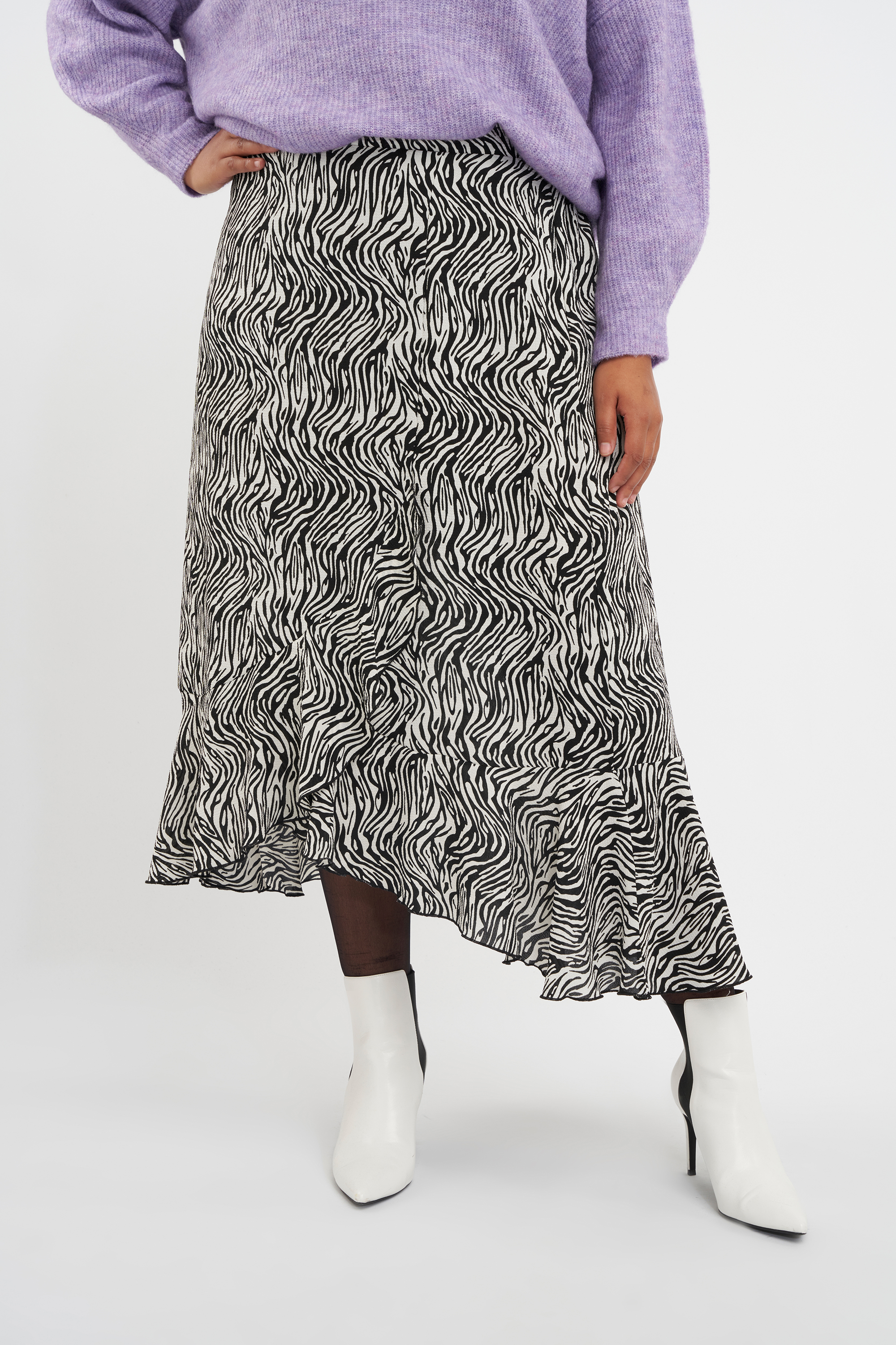 Falda midi con estampado image number 0