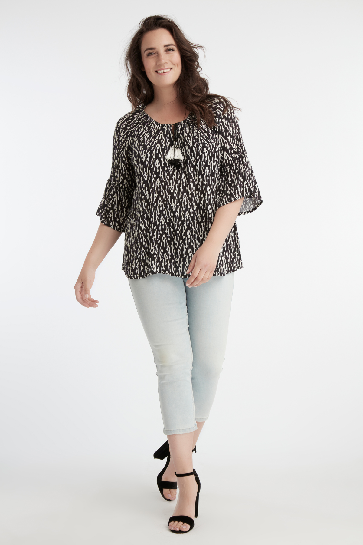 outfit blusa manga campana