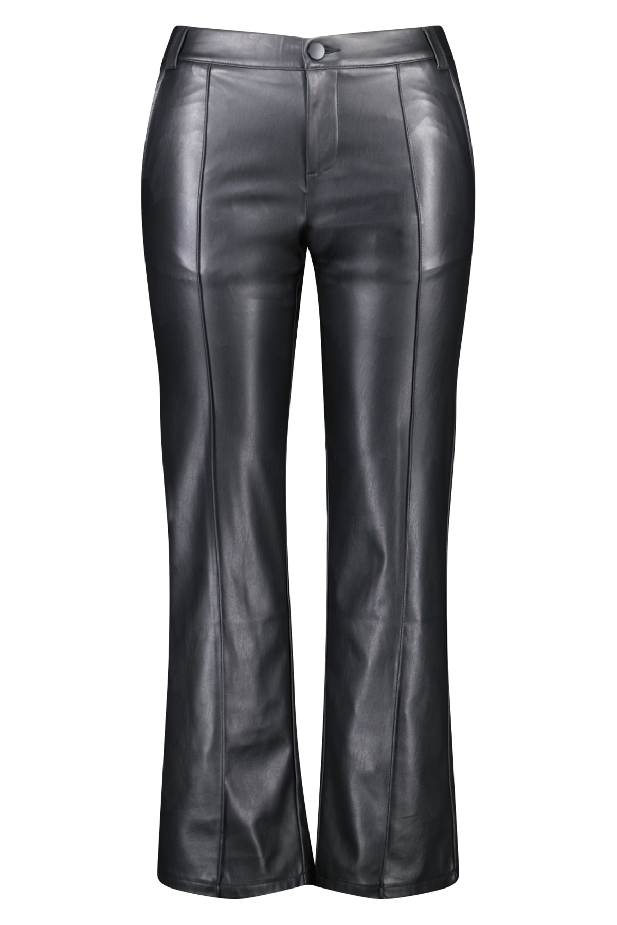 Pantalones de cuero sintético de corte recto image number 1