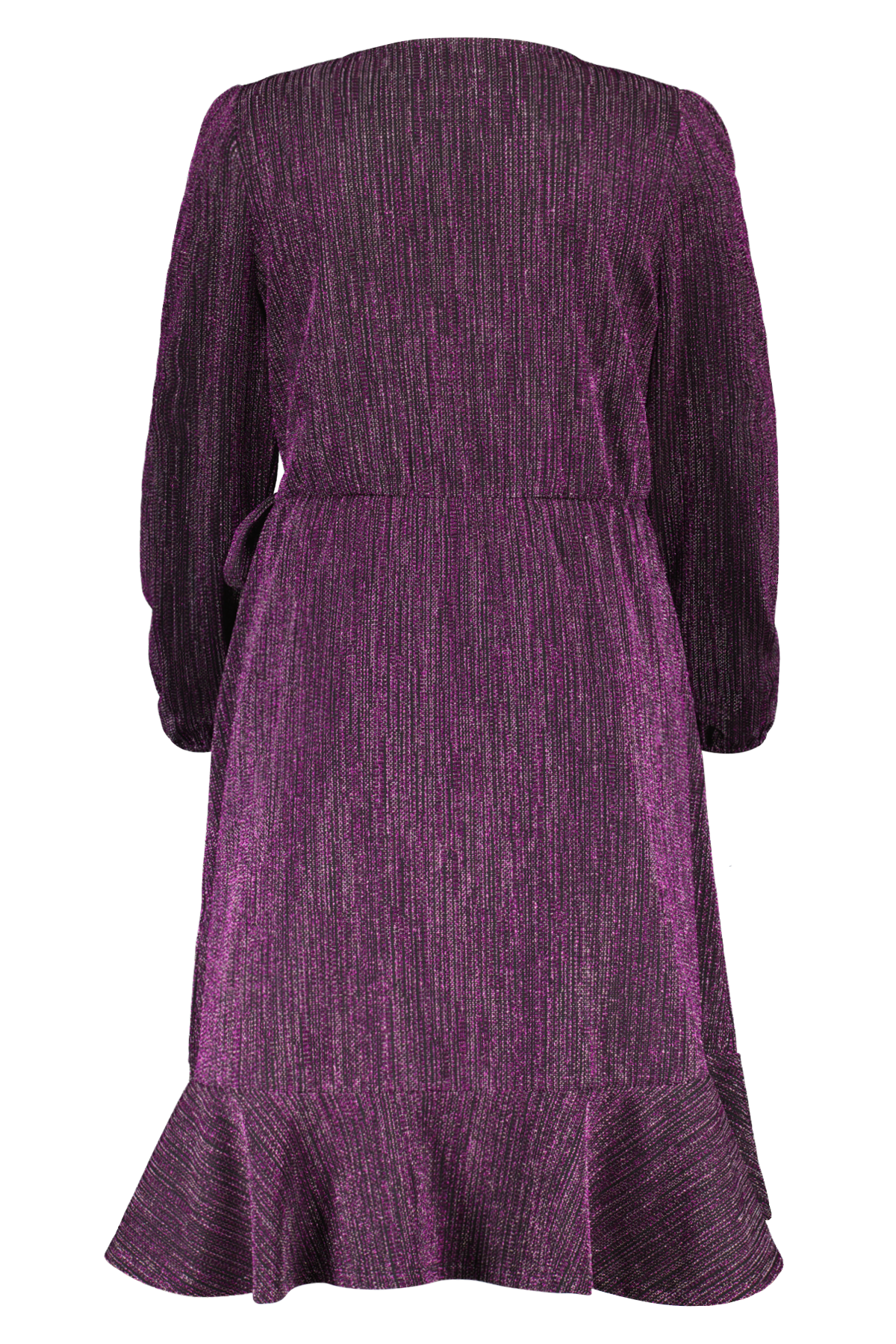 Vestido cruzado con purpurina image number 3