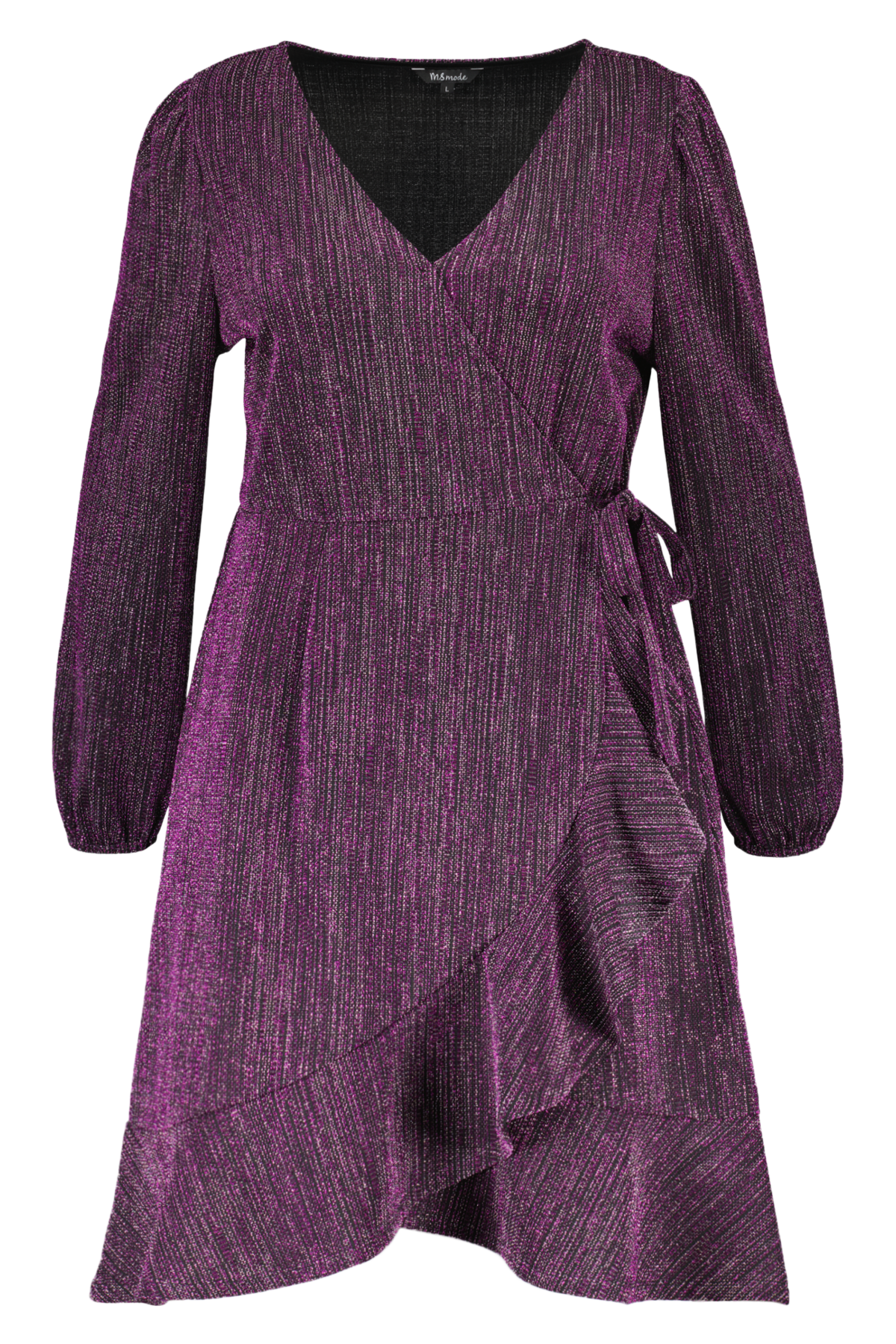 Vestido cruzado con purpurina image number 2