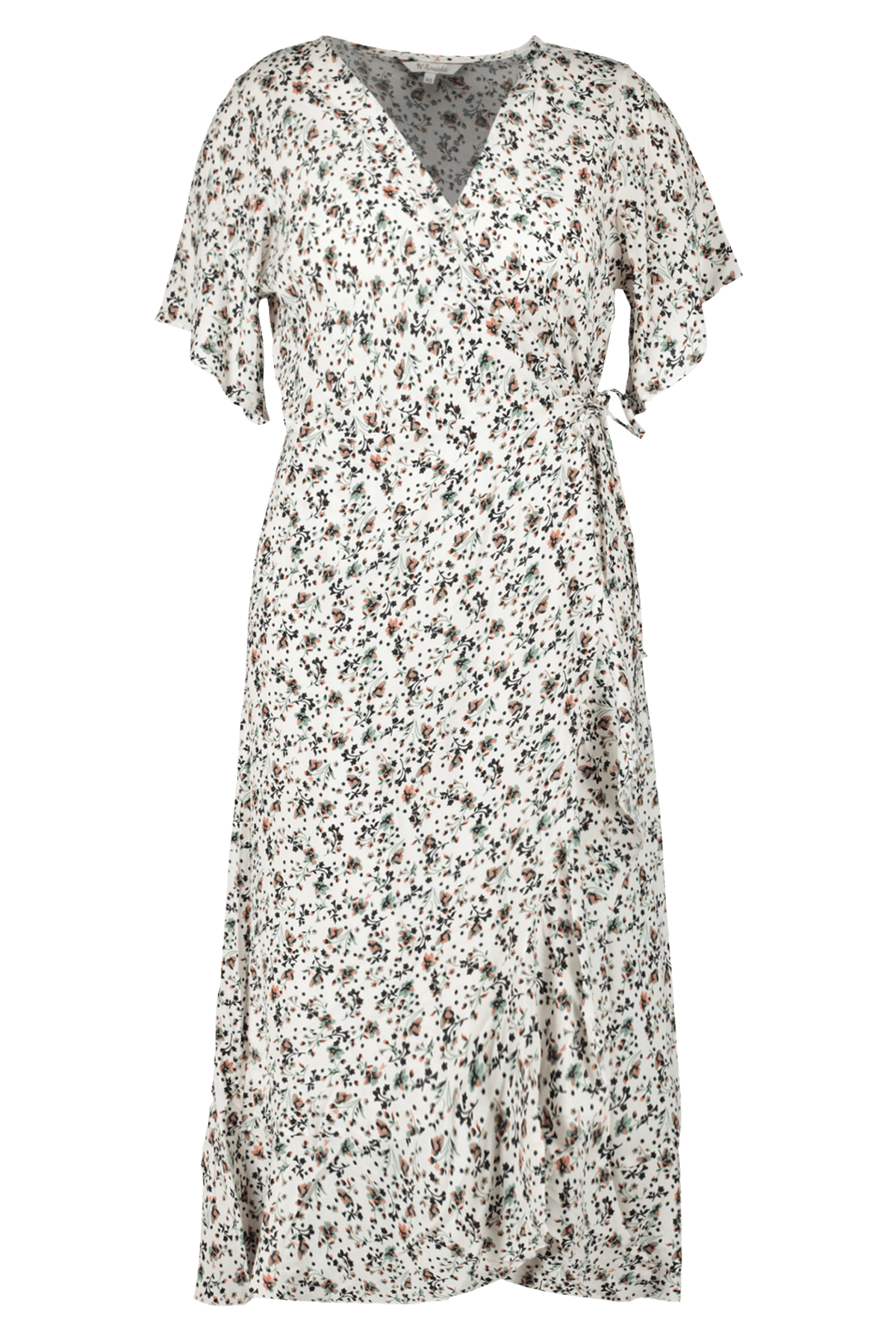 Vestido cruzado largo con estampado floral image number 1