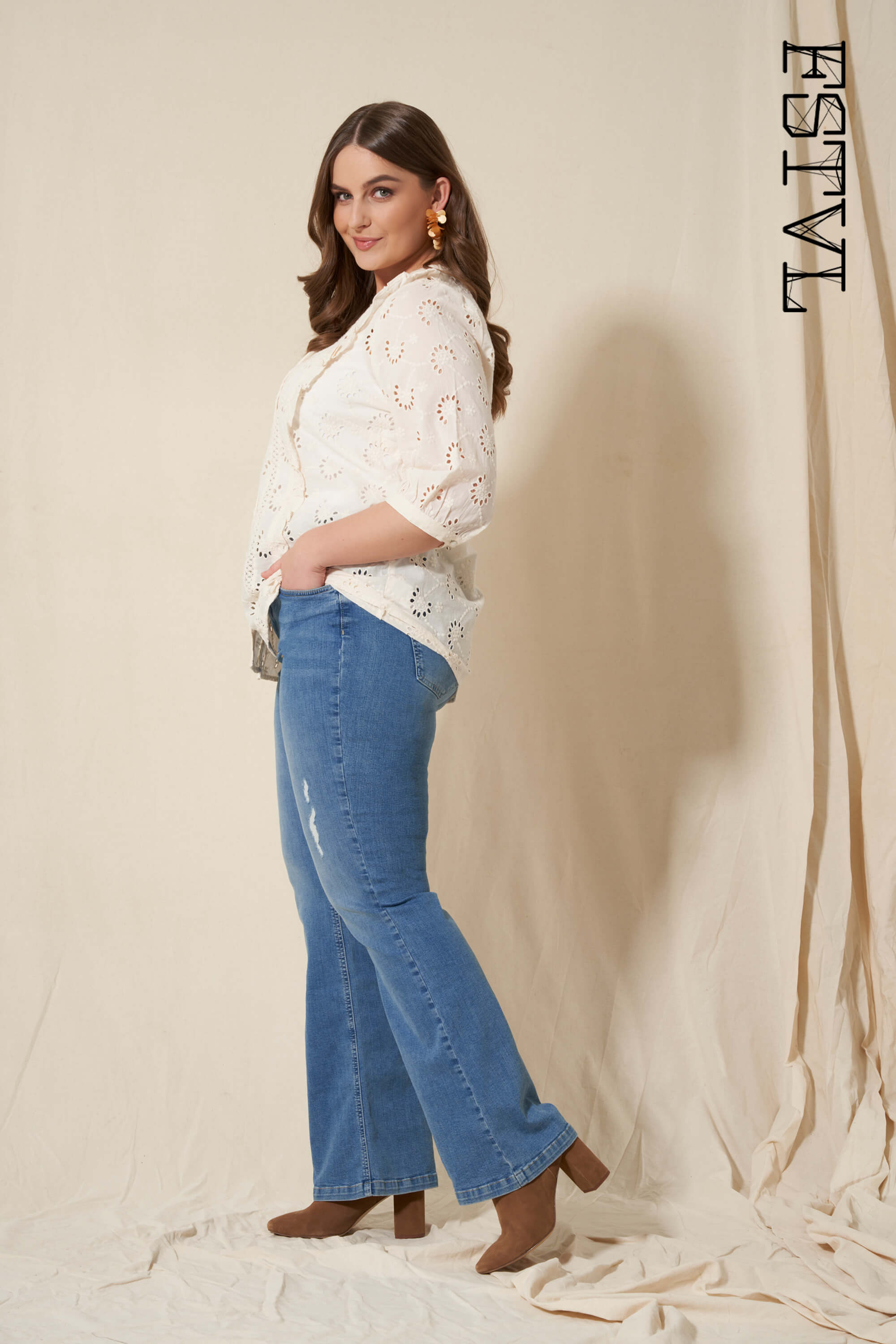 Elástico de talla grande Vaqueros Acampanados para Mujer Denim Pantalones  solo Breasted lado de alta cintura pantalones vaqueros Jeans Mujer(#blue) |  Linio Colombia - GE063FA1MITIYLCO