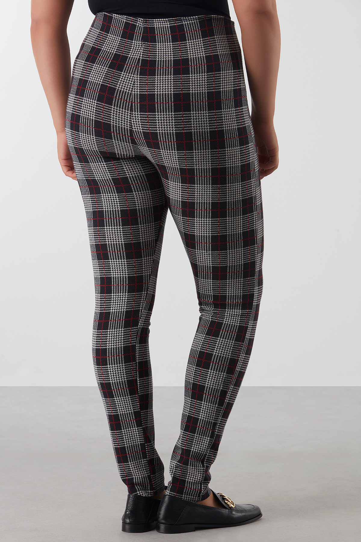 Mujeres Leggings de punto fino de cuadros escoceses MS Mode