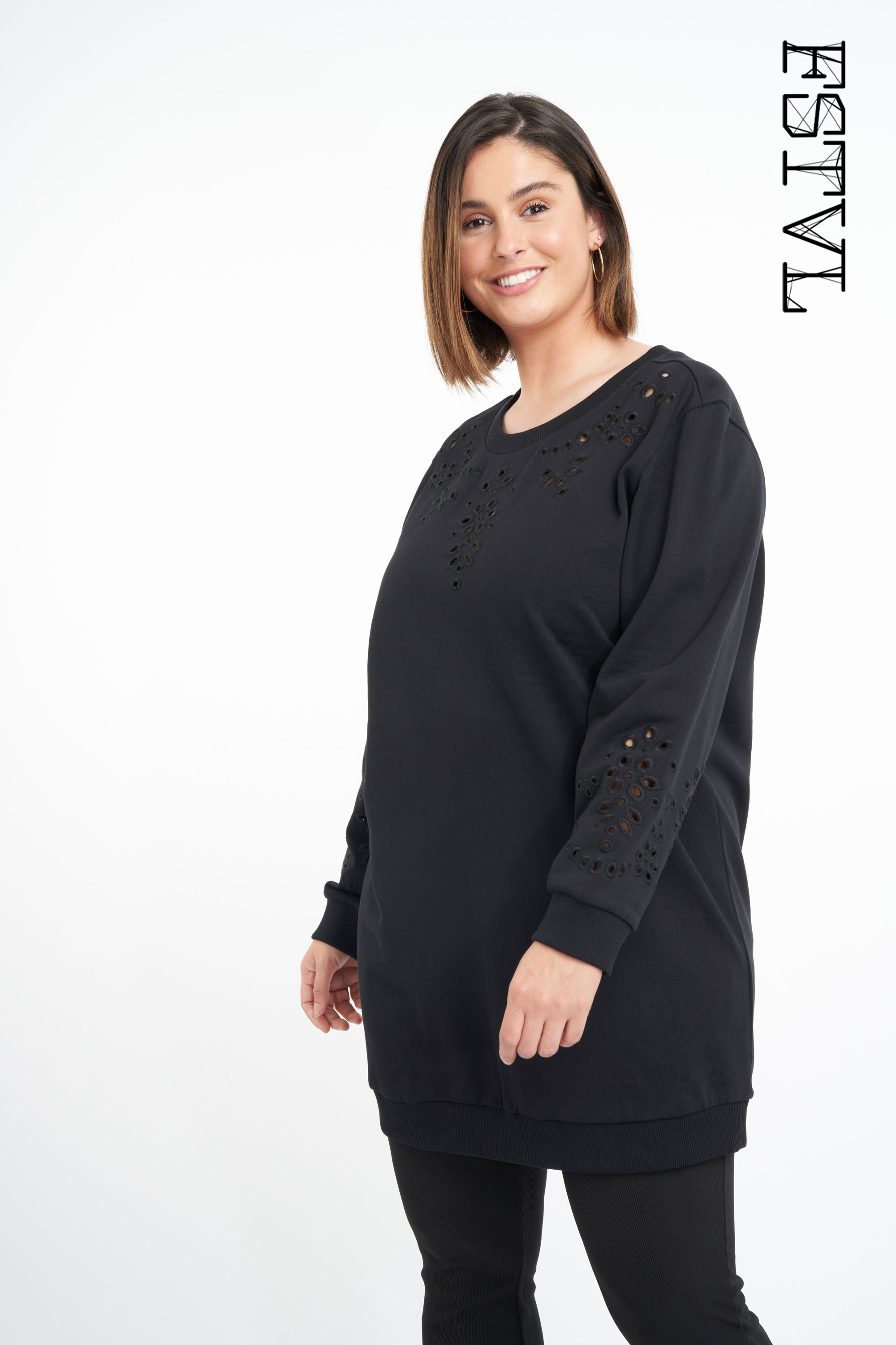 Mujeres Suéter con bordado inglés MS Mode