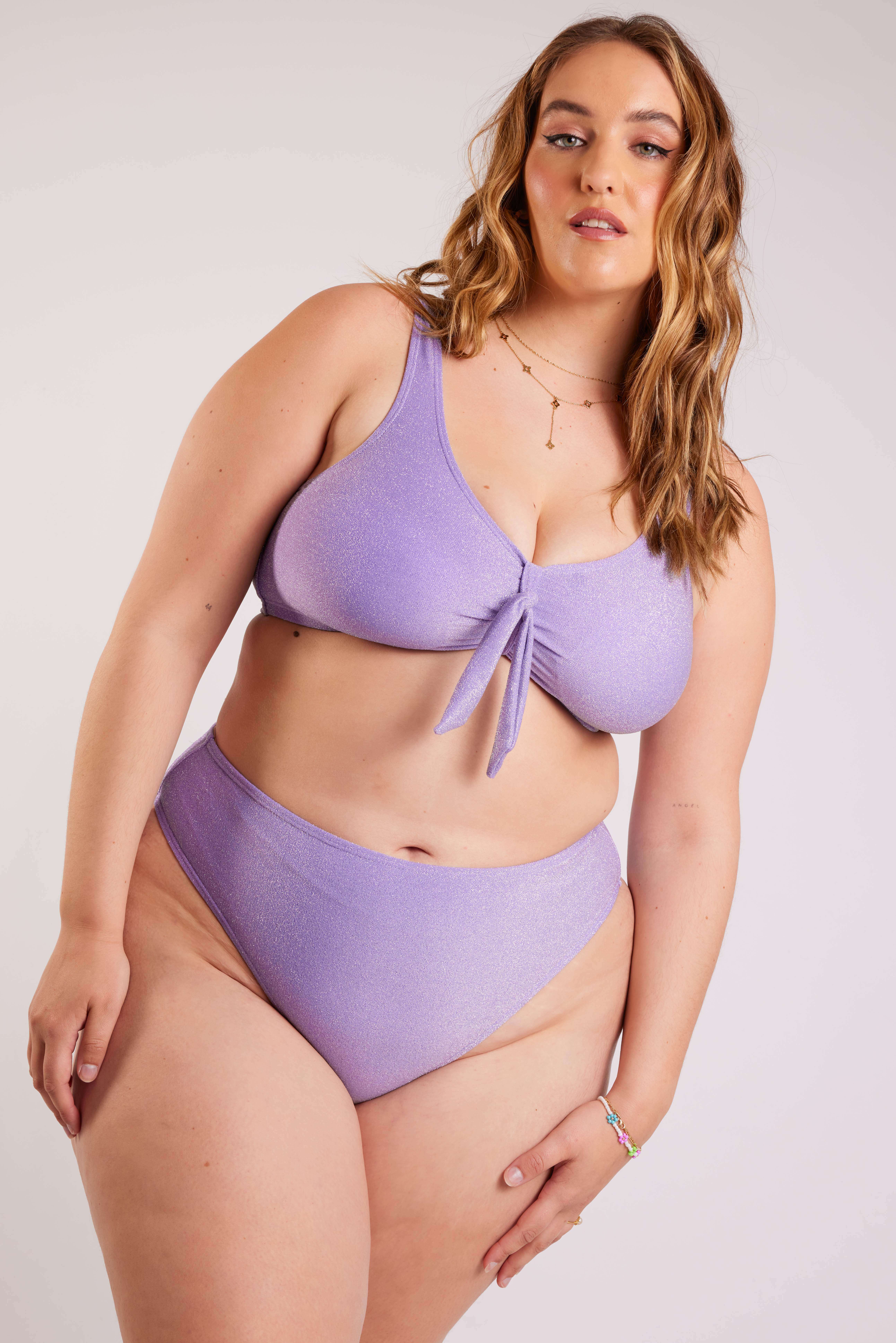 Sujetador de bikini con purpurina image number null