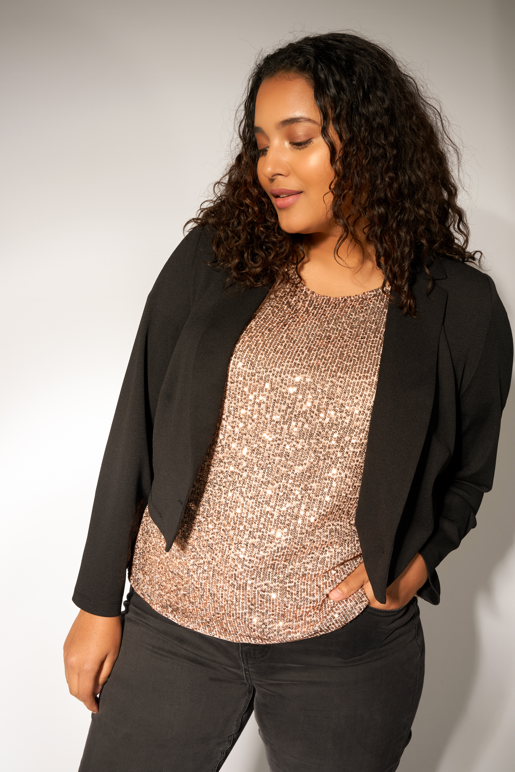 5} Blazer corto Negro | Official MS Mode® online store