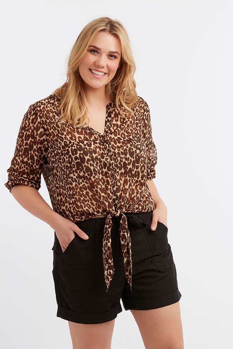 5} Blusa transparente de leopardo | Official MS Mode® online store