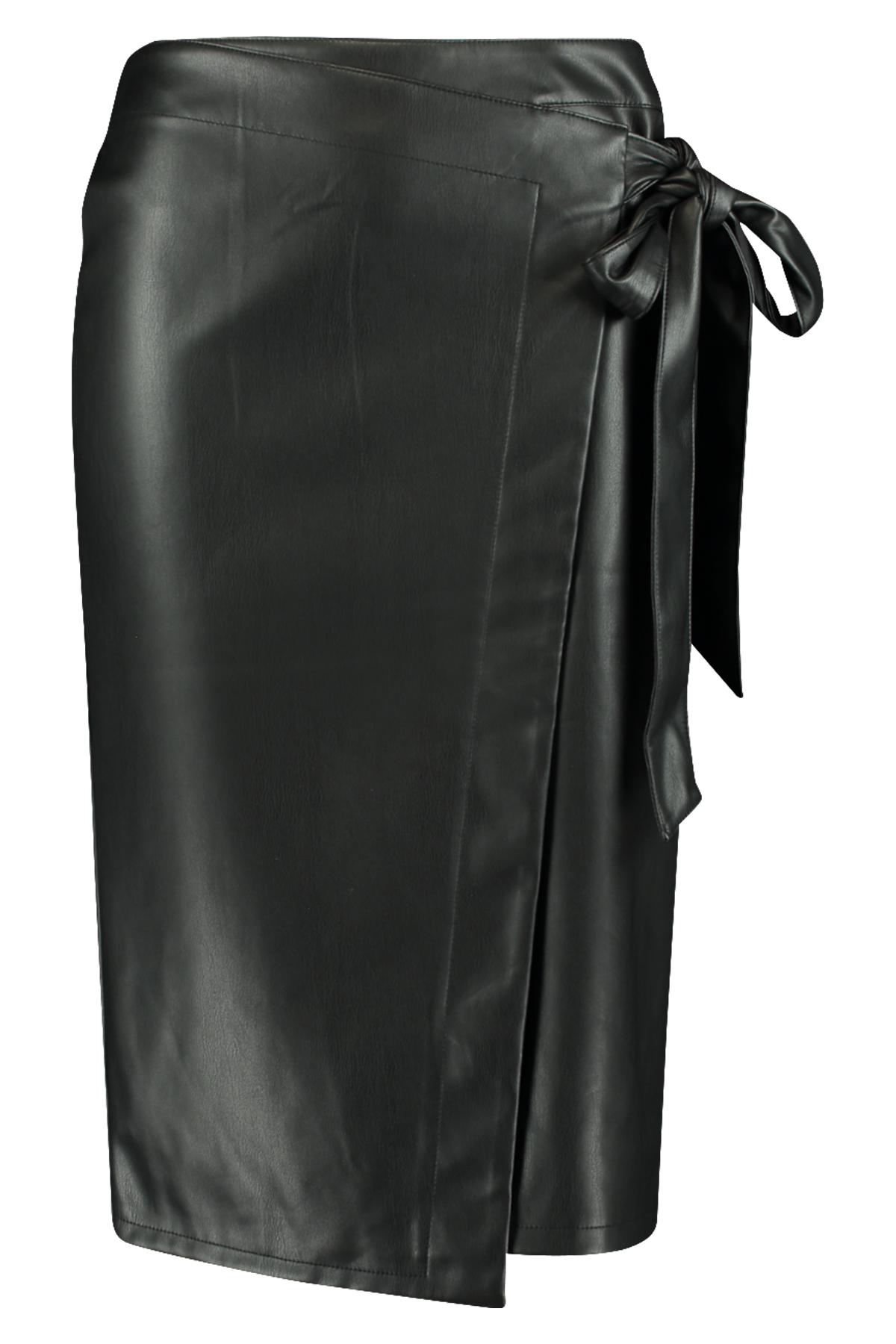 Falda cruzada de cuero sintético image number 2