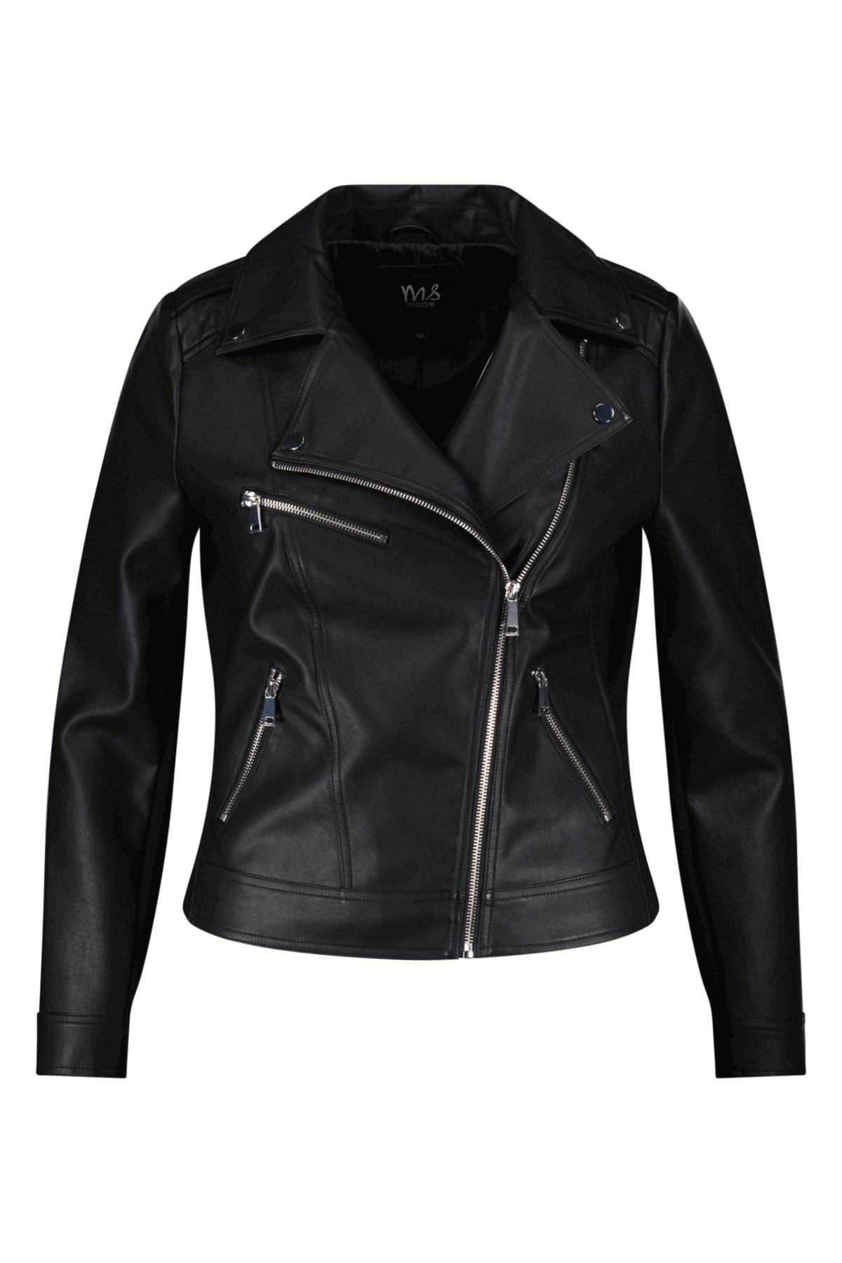 Mujeres Cazadora con aspecto de cuero y detalles MS Mode