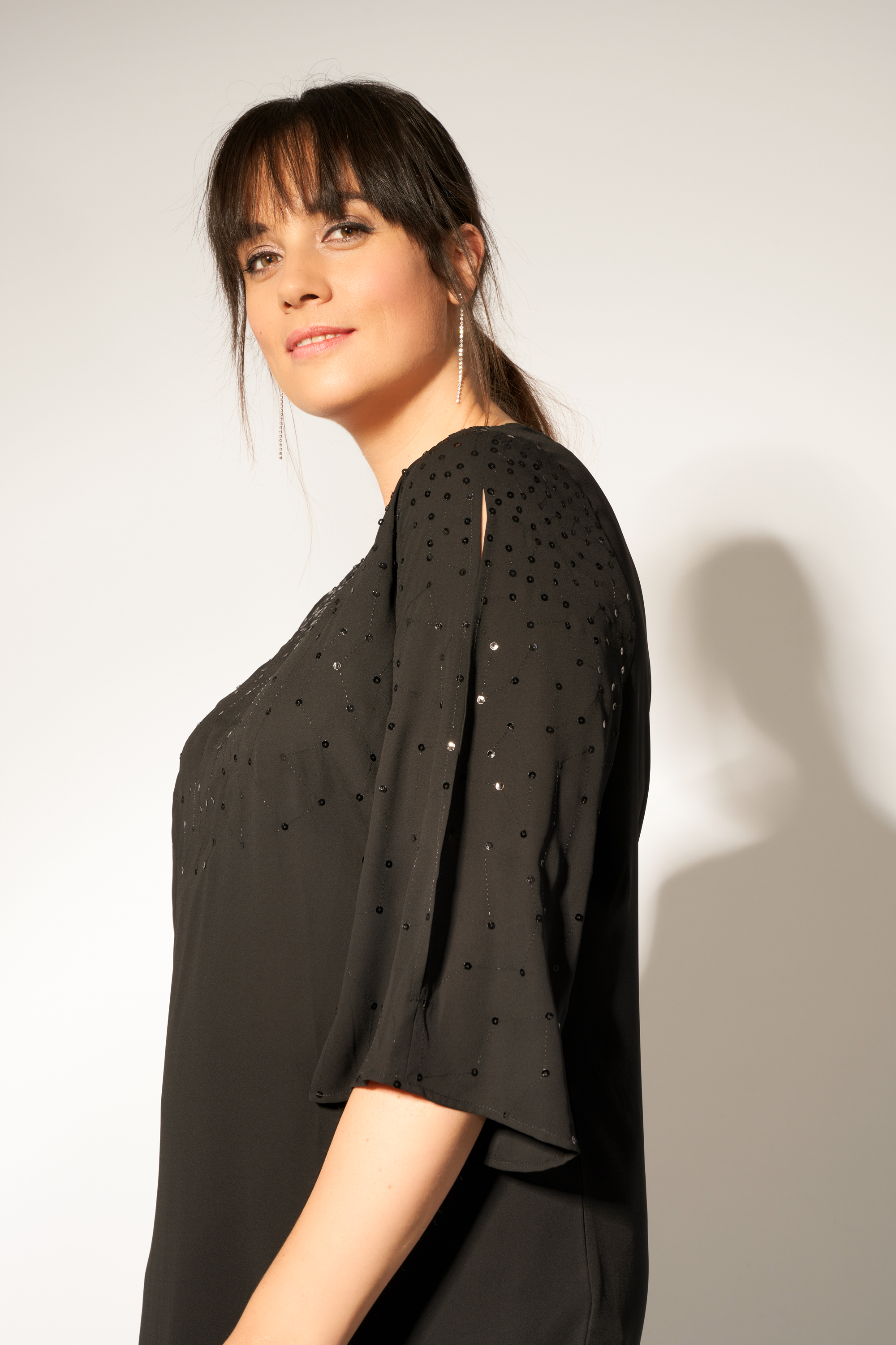 5} Blusa con lentejuelas Negro | Official MS Mode® online store